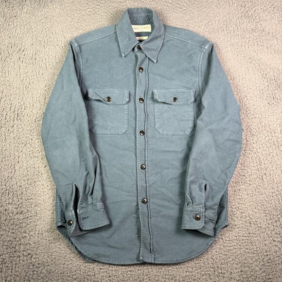 Imogene and Willie Griffin Work Shirt Mens Small Blue Flannel Shacket Chamois - Picture 2 of 10